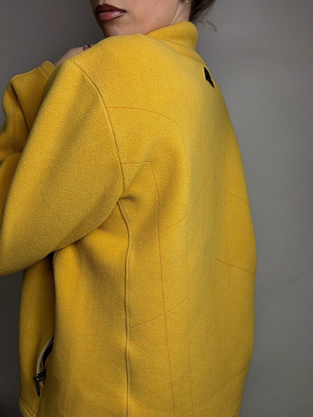 FILA S/M Vintage Gelbes Fleece mit Reißverschluss