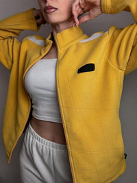 FILA S/M Vintage Gelbes Fleece mit Reißverschluss
