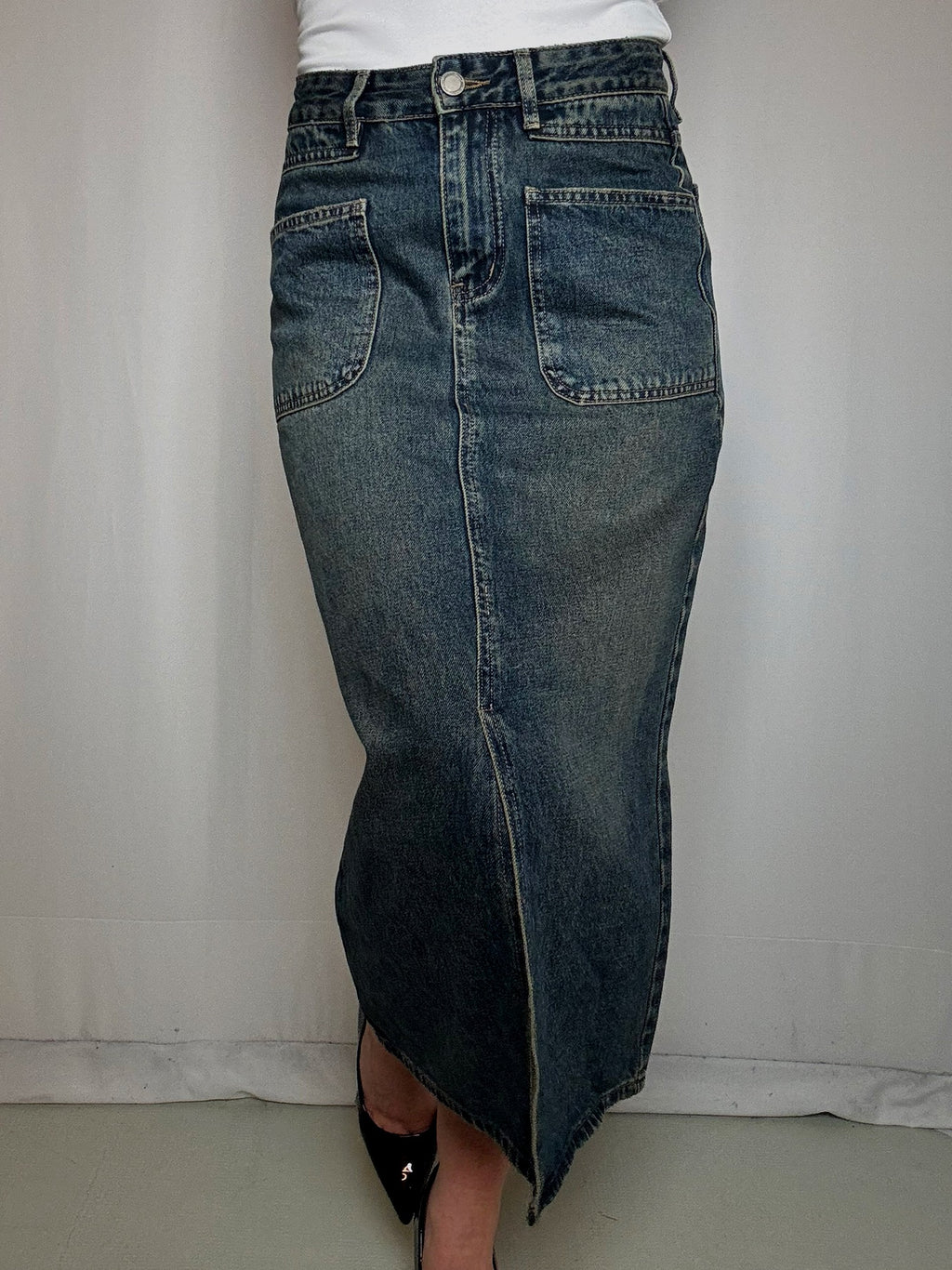 Jupe en denim longue M vintage