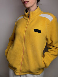 FILA S/M Vintage Gelbes Fleece mit Reißverschluss