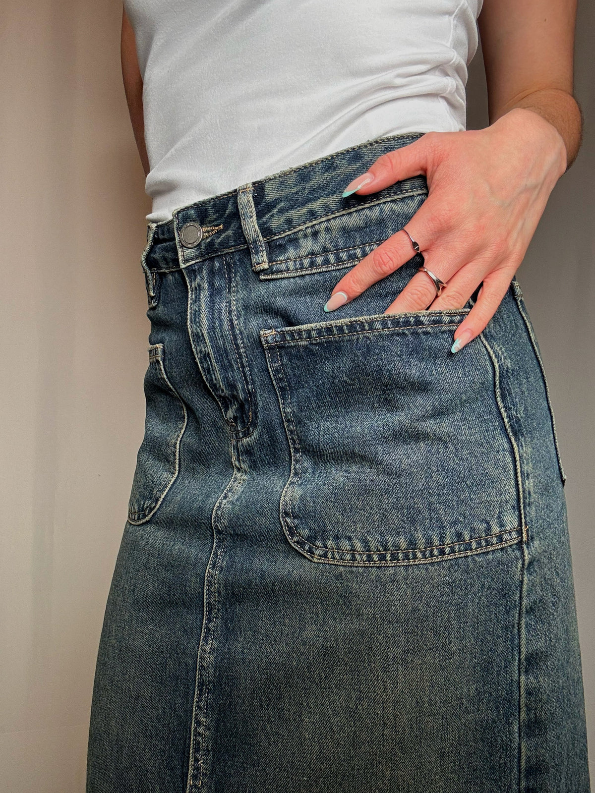 Jupe en denim longue M vintage