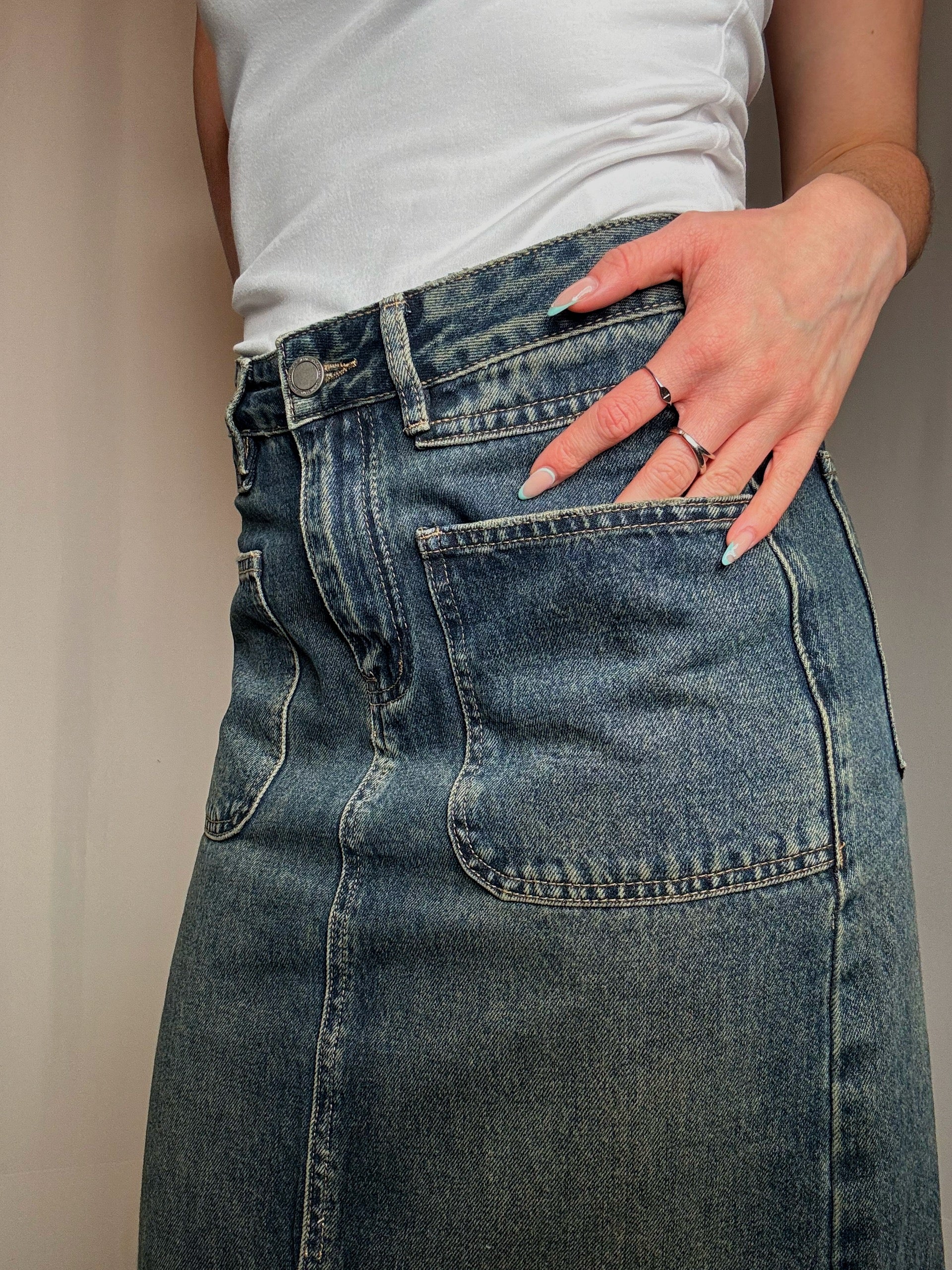 Jupe en denim longue M vintage