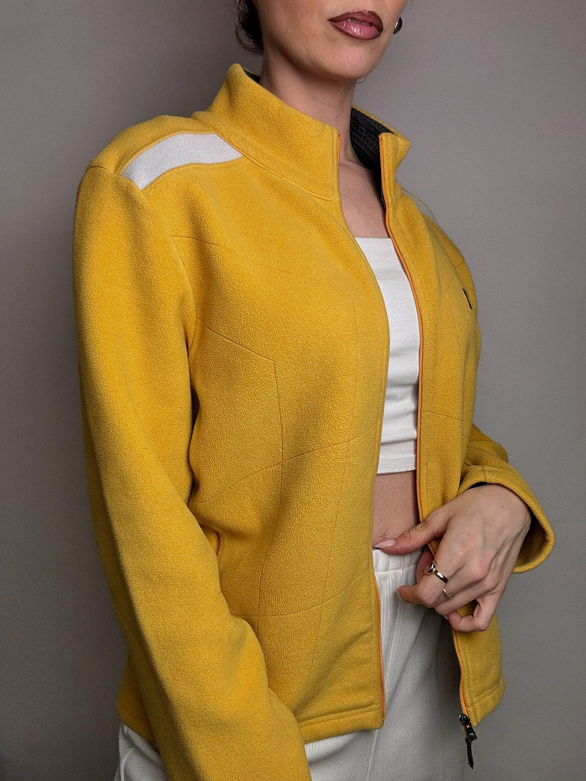 FILA S/M Vintage Yellow Zip-Up Fleece