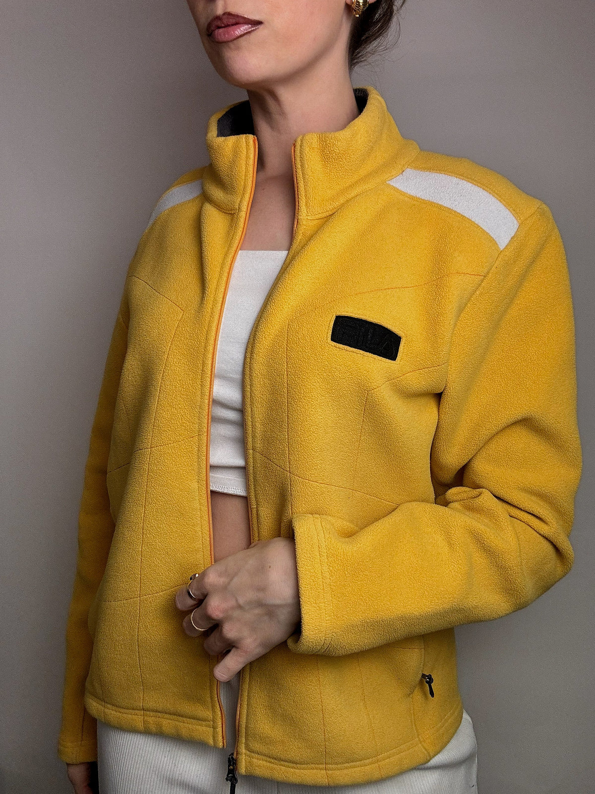 FILA S/M Vintage Yellow Zip-Up Fleece