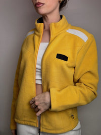 FILA S/M Vintage Gelbes Fleece mit Reißverschluss