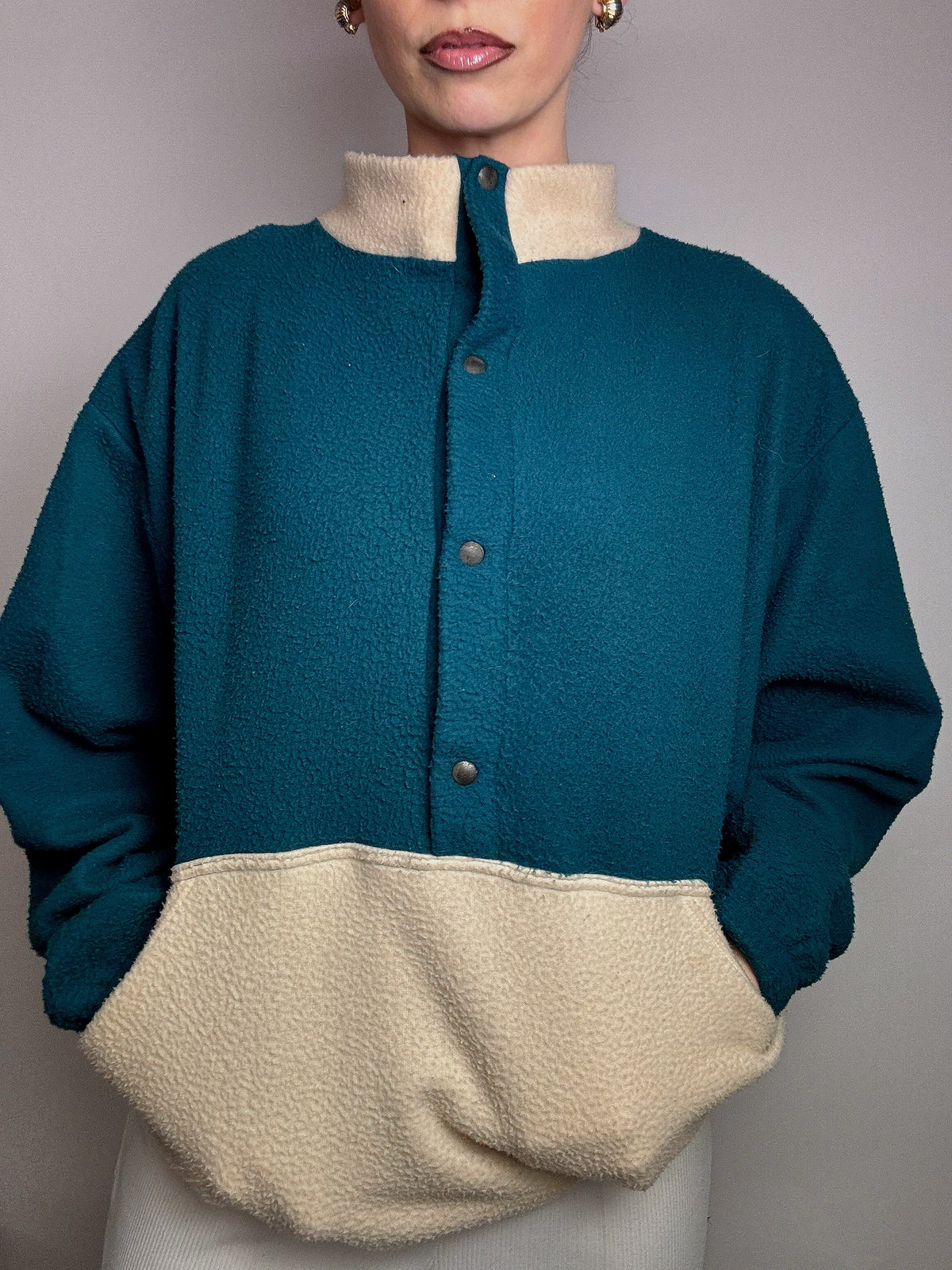 Polaire bicolore oversize XL vintage