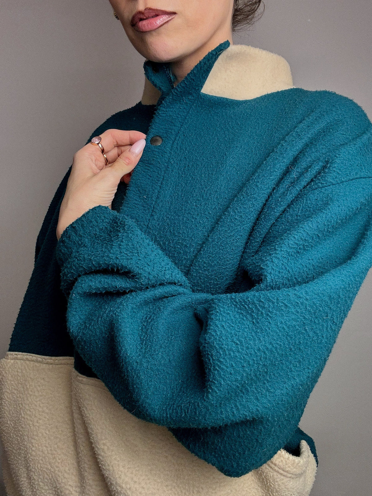 Polaire bicolore oversize XL vintage