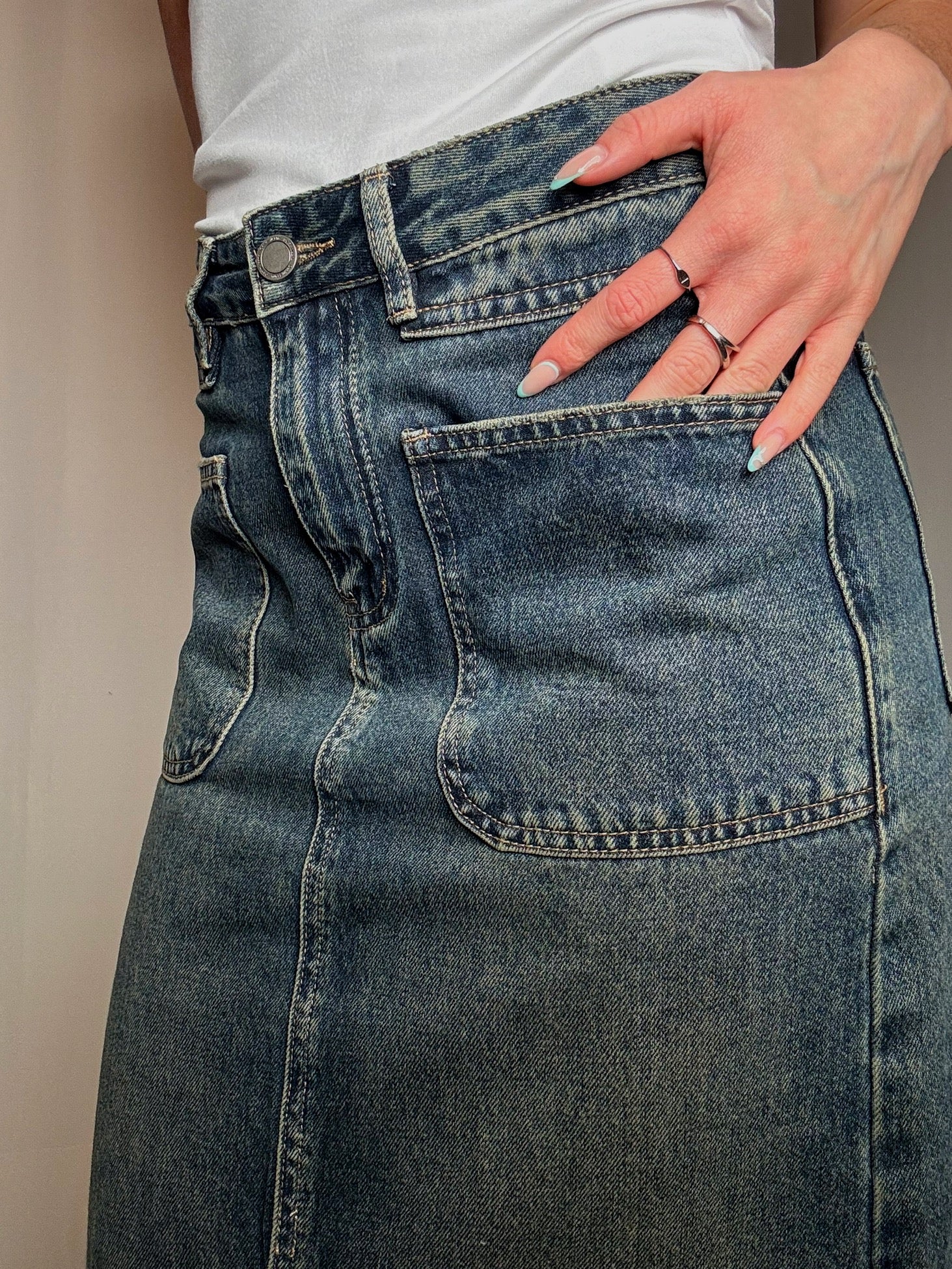 Jupe en denim longue M vintage