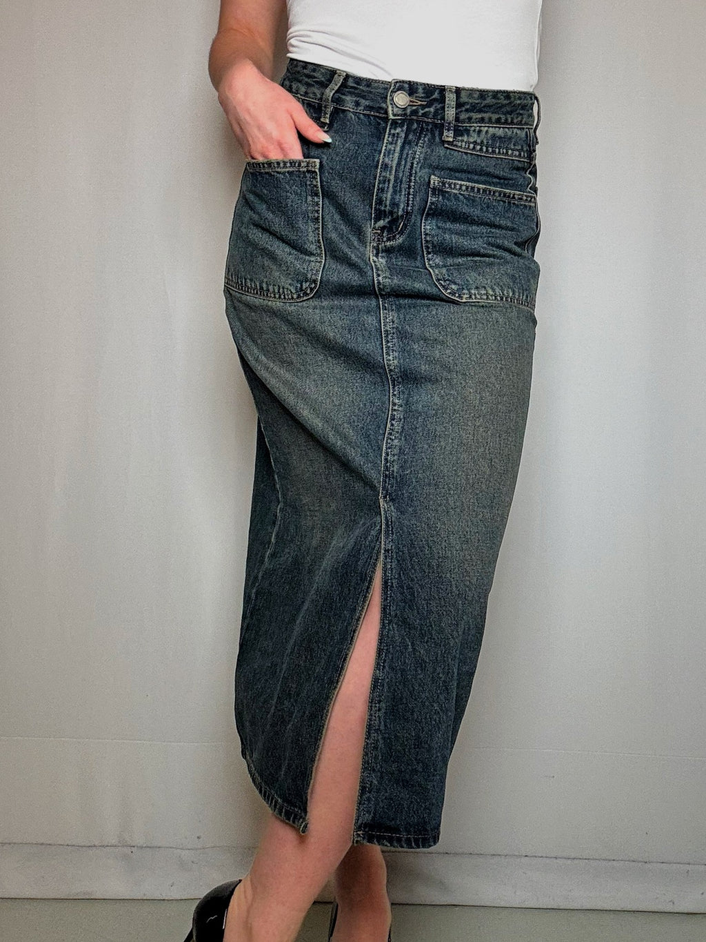 Jupe en denim longue M vintage
