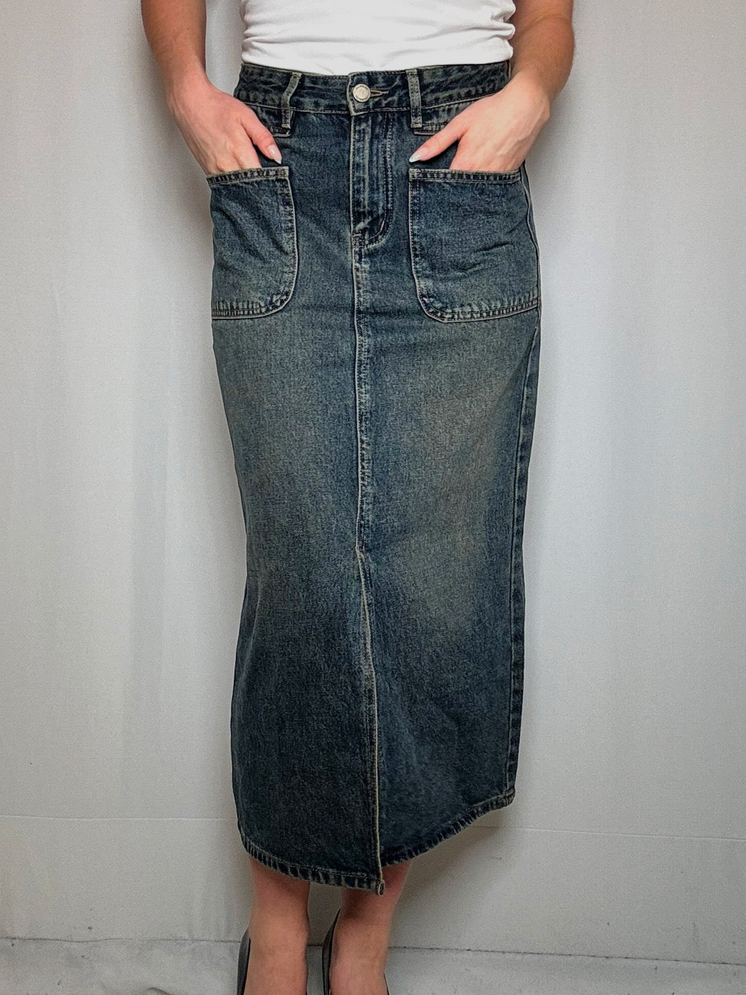 Jupe en denim longue M vintage
