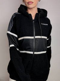 KAPPA M vintage black thick zip-up fleece