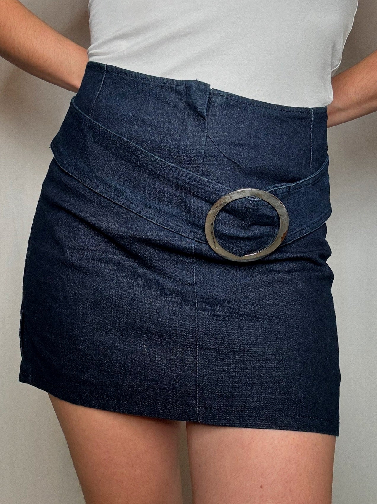 Jupe en denim avec ceinture M vintage