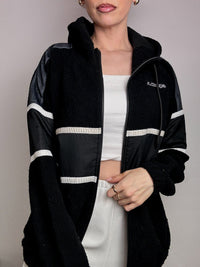KAPPA M vintage black thick zip-up fleece