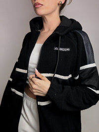 KAPPA M vintage black thick zip-up fleece