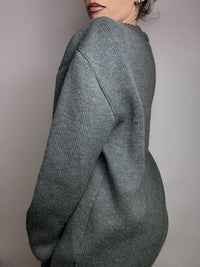 Vintage XL water green zip-neck knit sweater