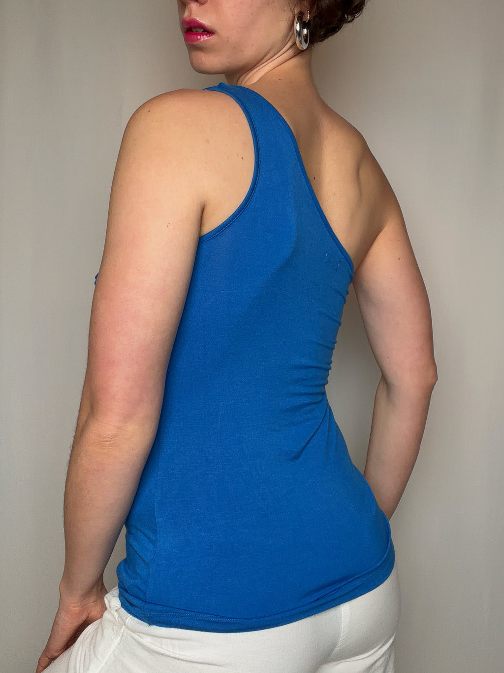 Blaues asymmetrisches Top Gr. L Vintage