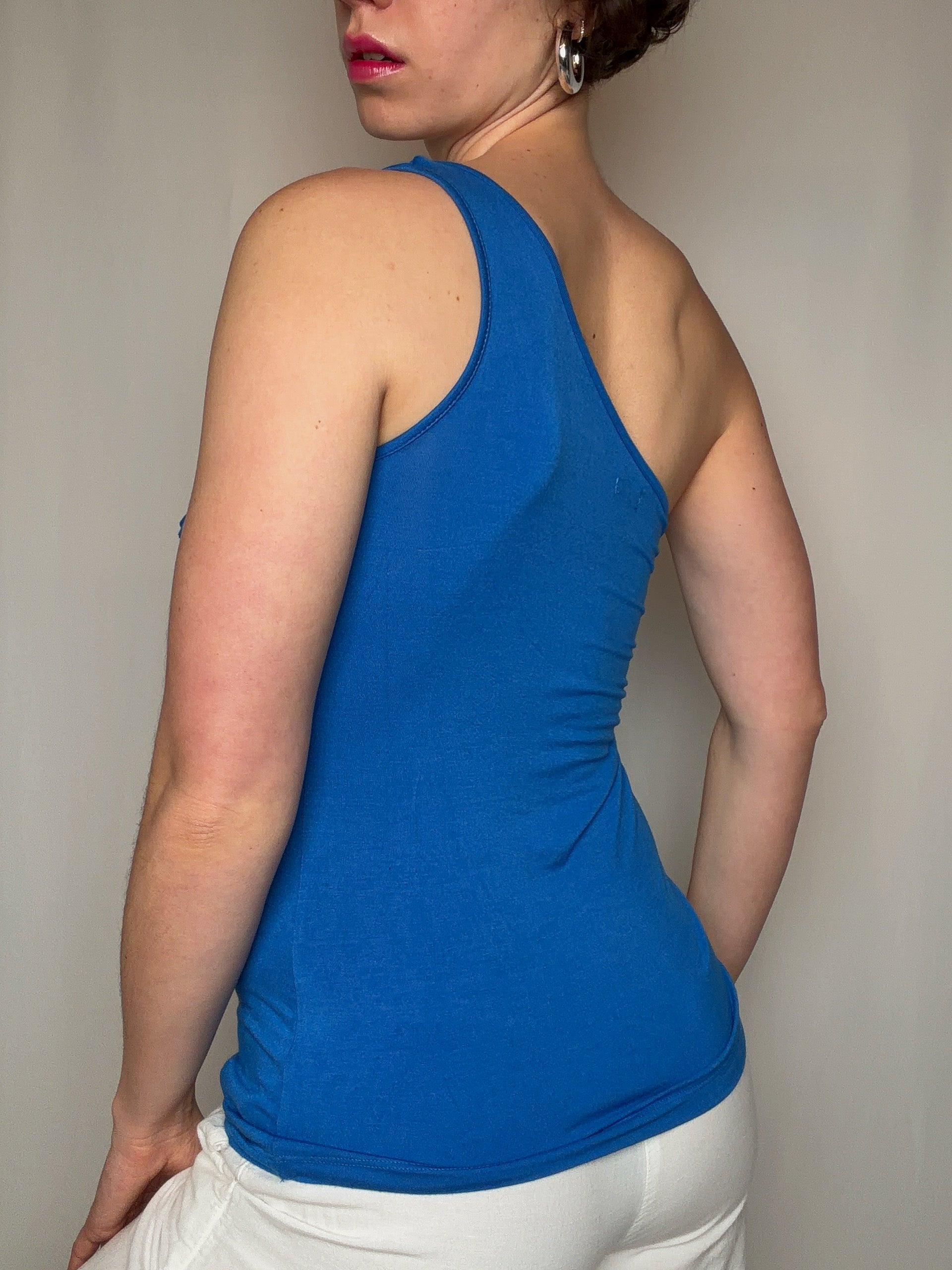 Blaues asymmetrisches Top Gr. L Vintage