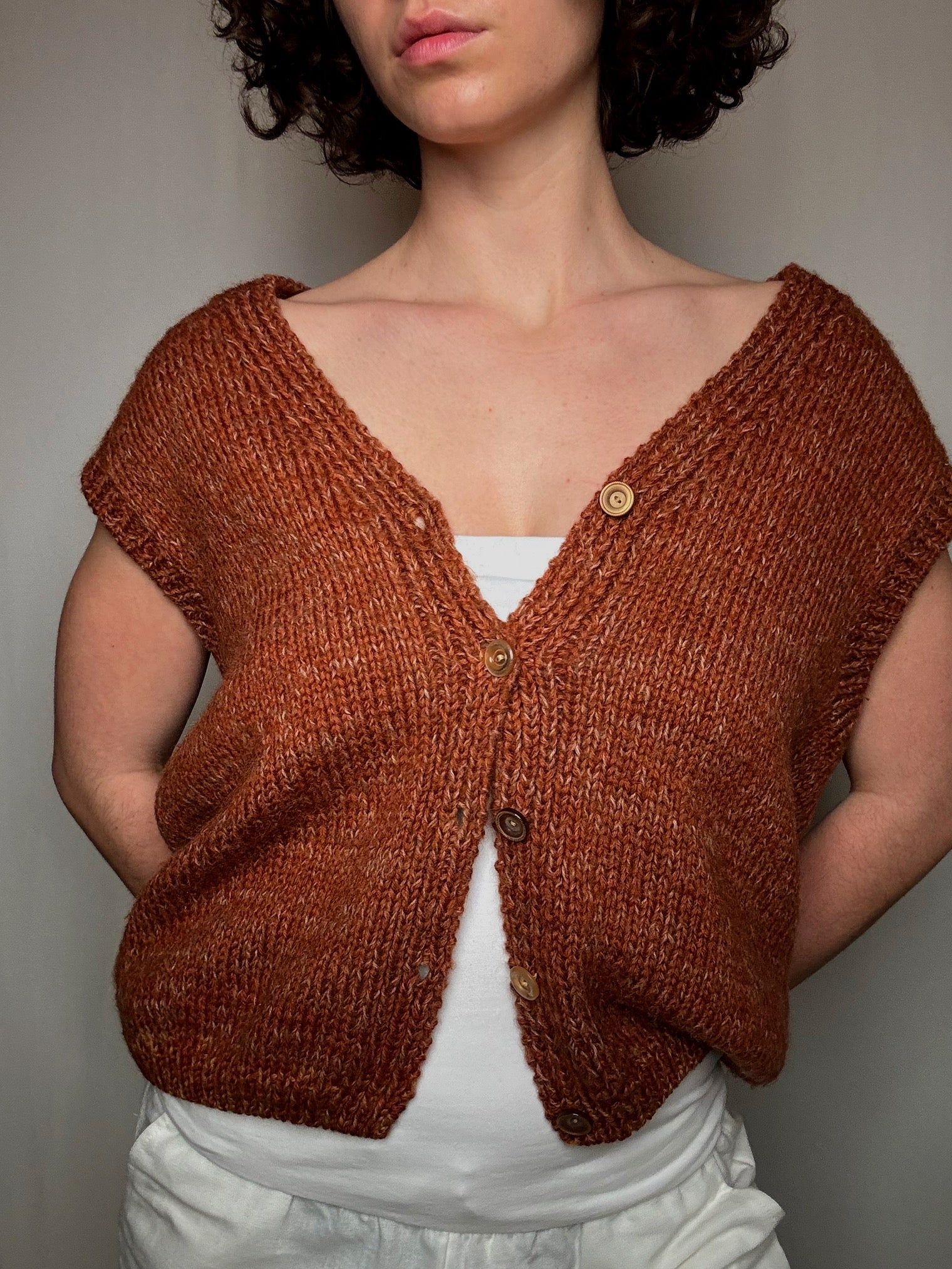 Gilet en maille camel M vintage