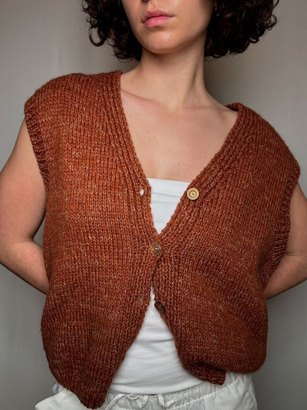 Gilet en maille camel M vintage