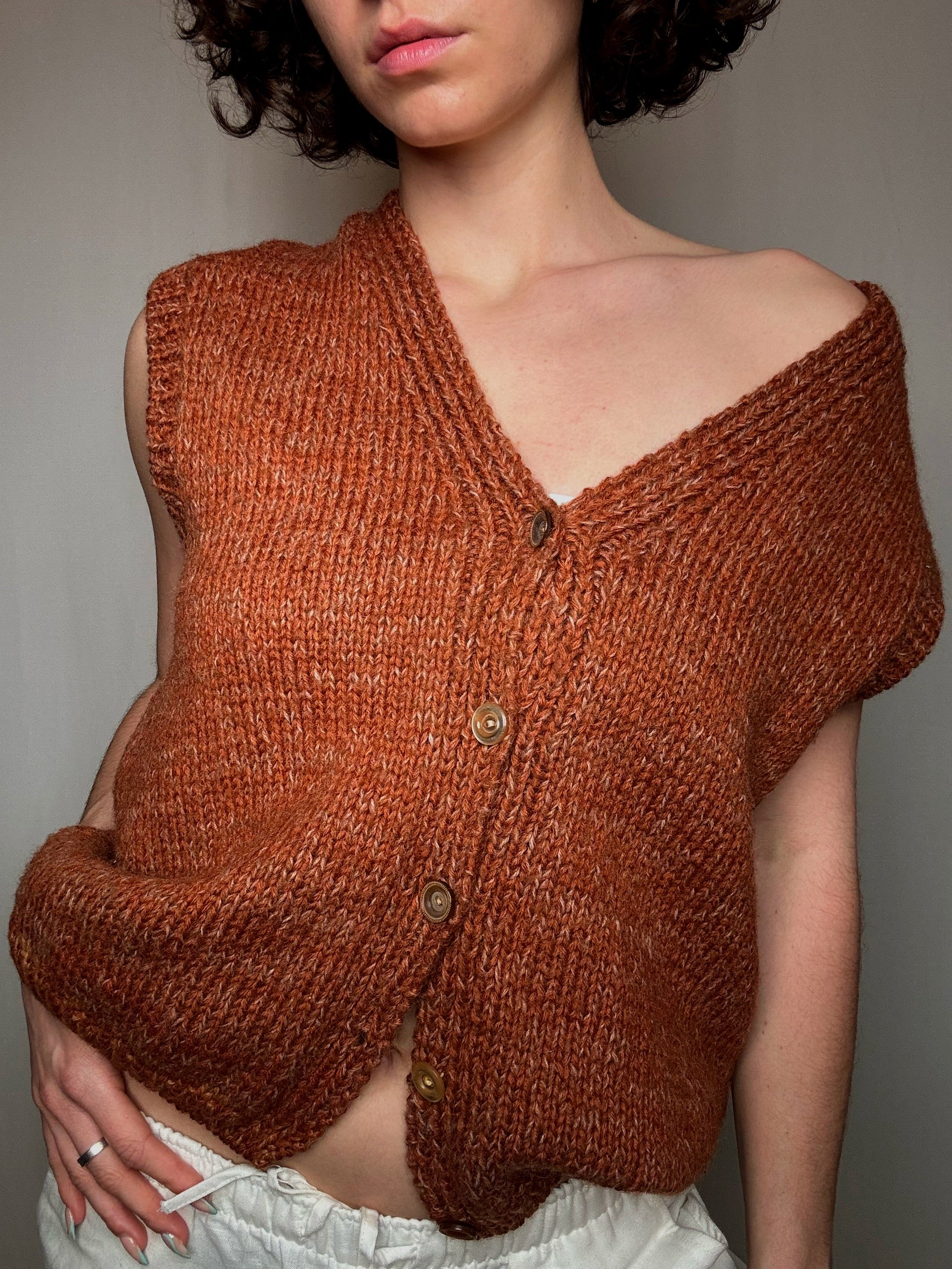 Gilet en maille camel M vintage