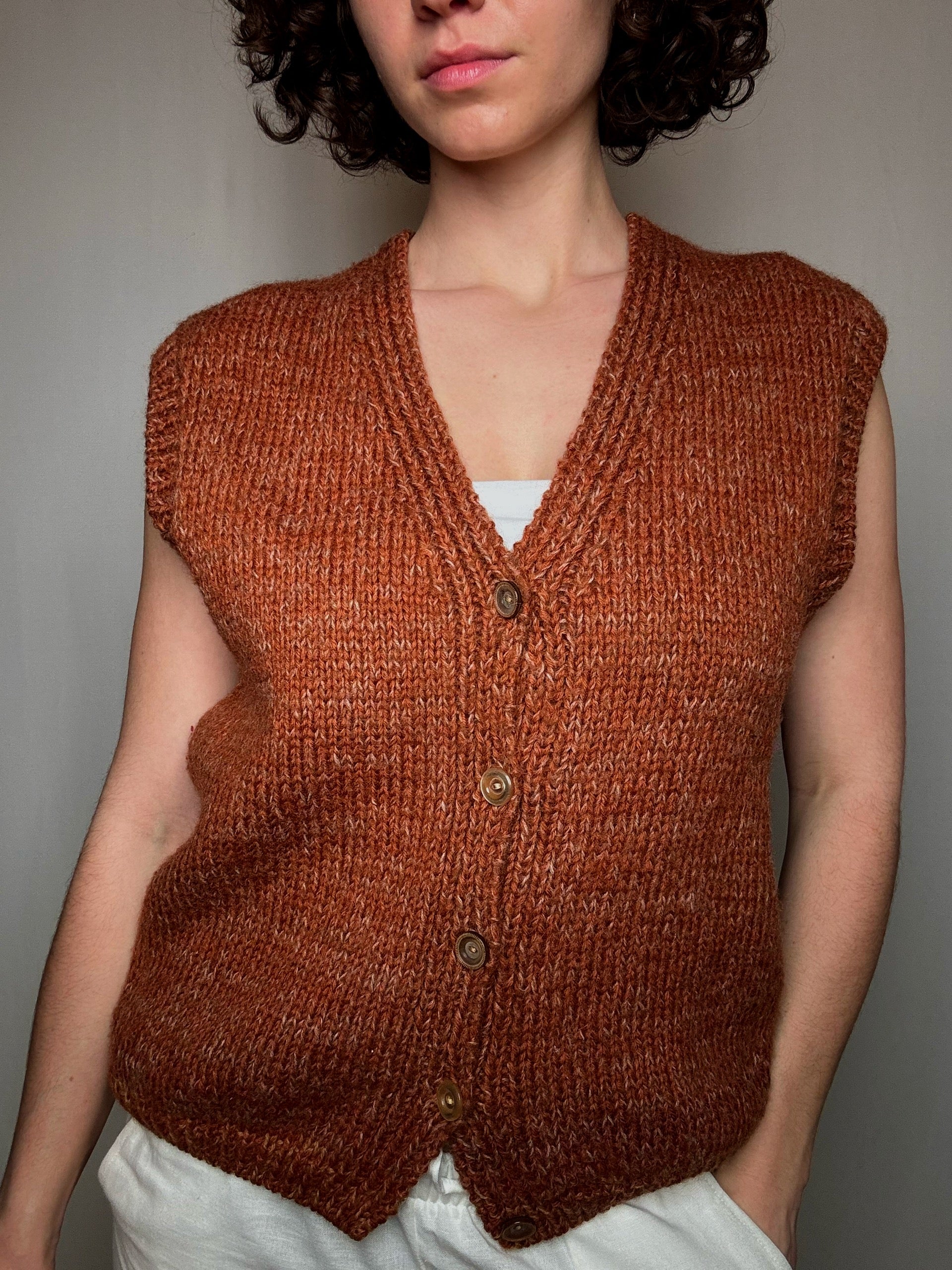 Gilet en maille camel M vintage