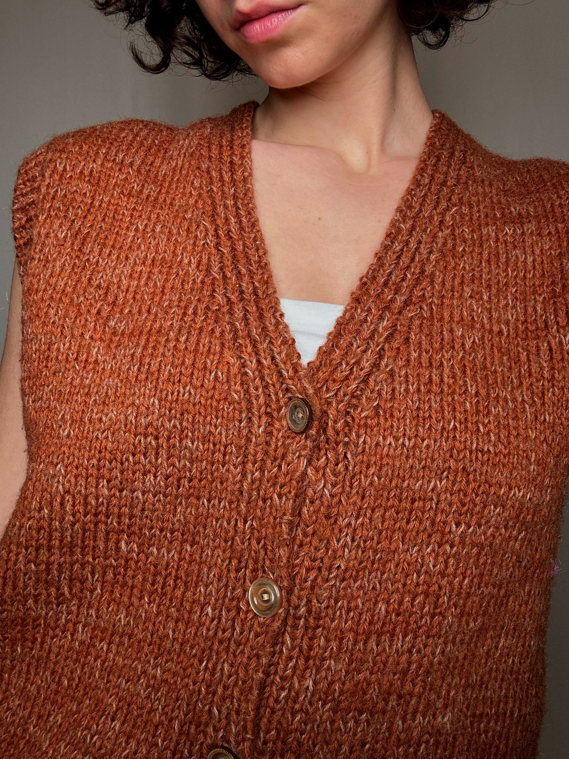 Gilet en maille camel M vintage