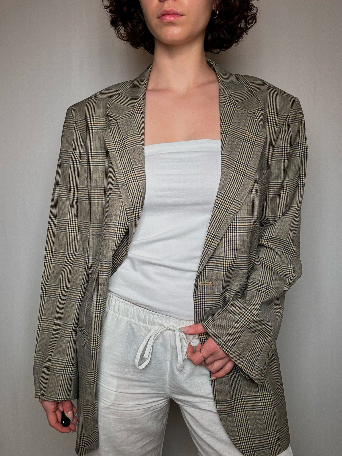 Vintage Sommerblazer mit XL-Karomuster