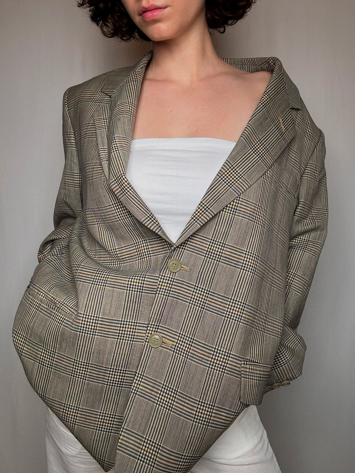 Vintage Sommerblazer mit XL-Karomuster