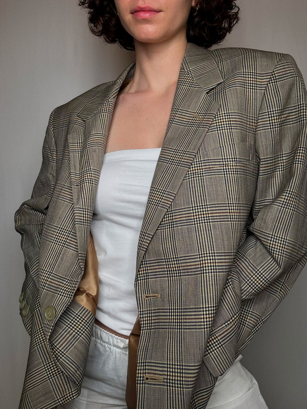 Vintage Sommerblazer mit XL-Karomuster