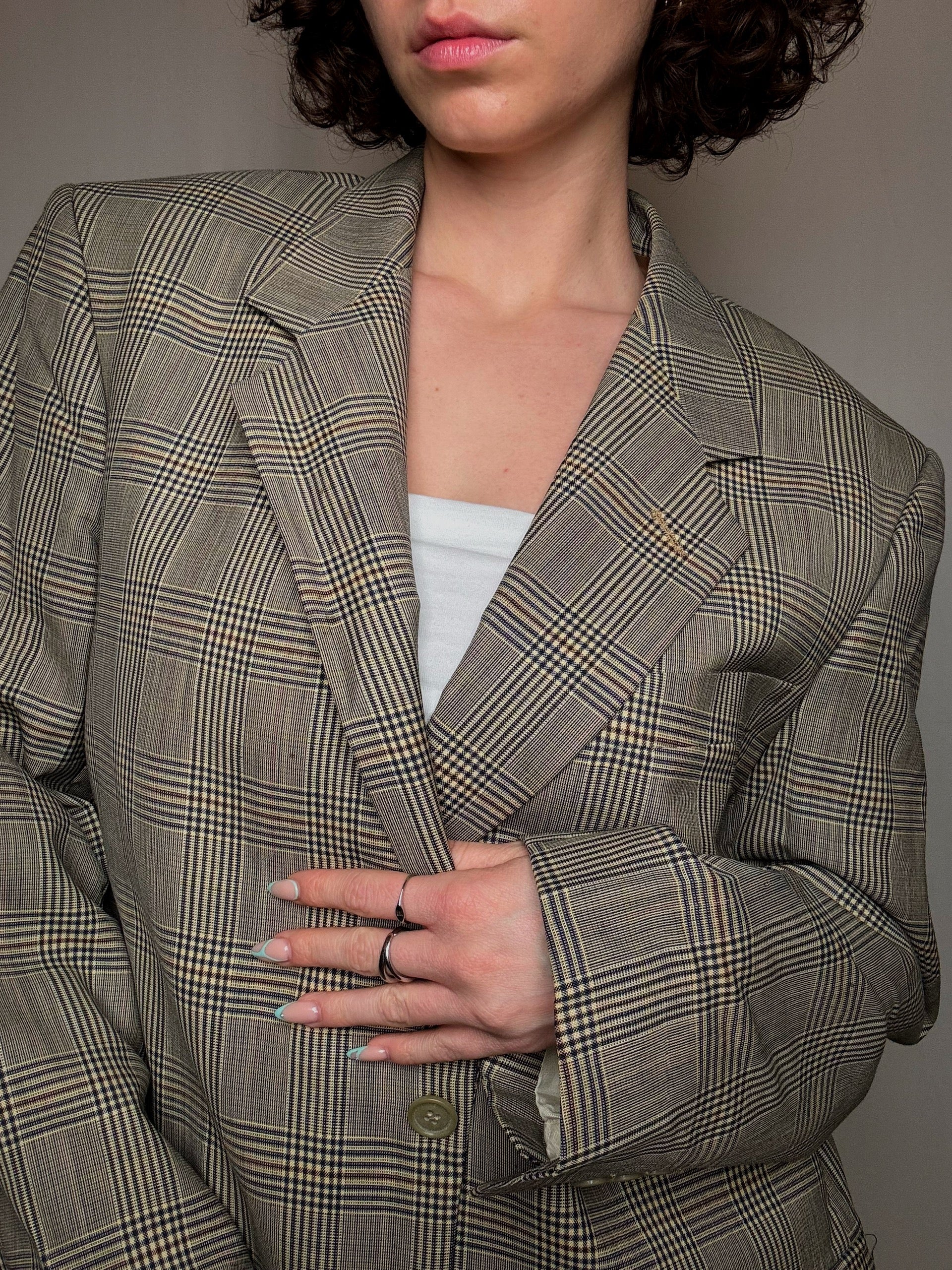 Vintage Sommerblazer mit XL-Karomuster