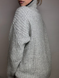 Vintage XL grey knit turtleneck sweater