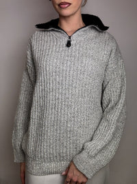 Vintage XL grey knit turtleneck sweater