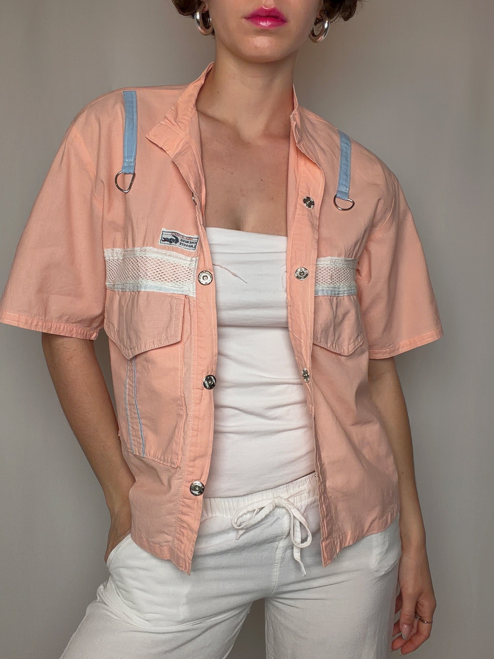 Hemd mit Lacoste-Details M, Vintage