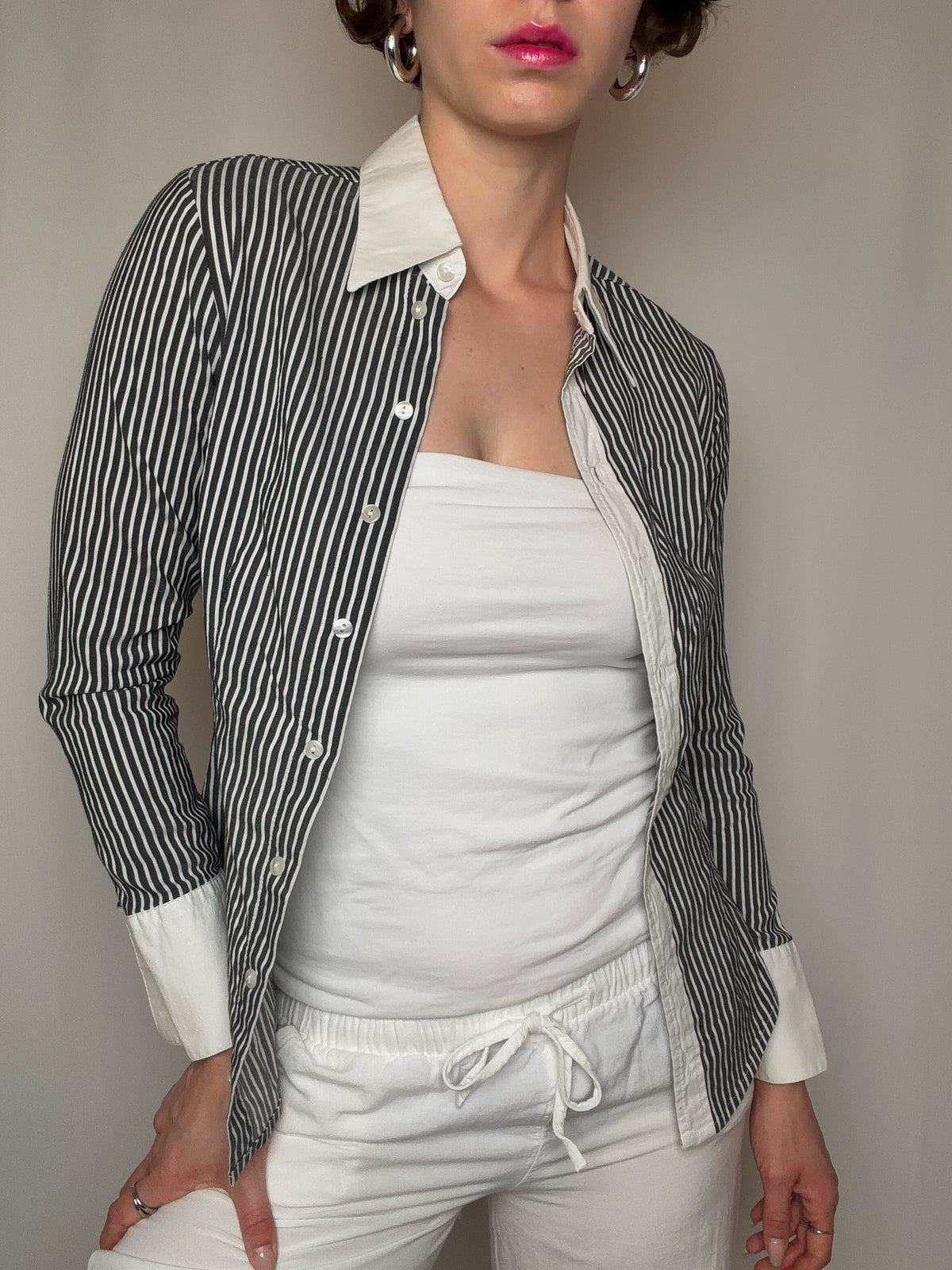 Chemise cintrée à rayure S vintage