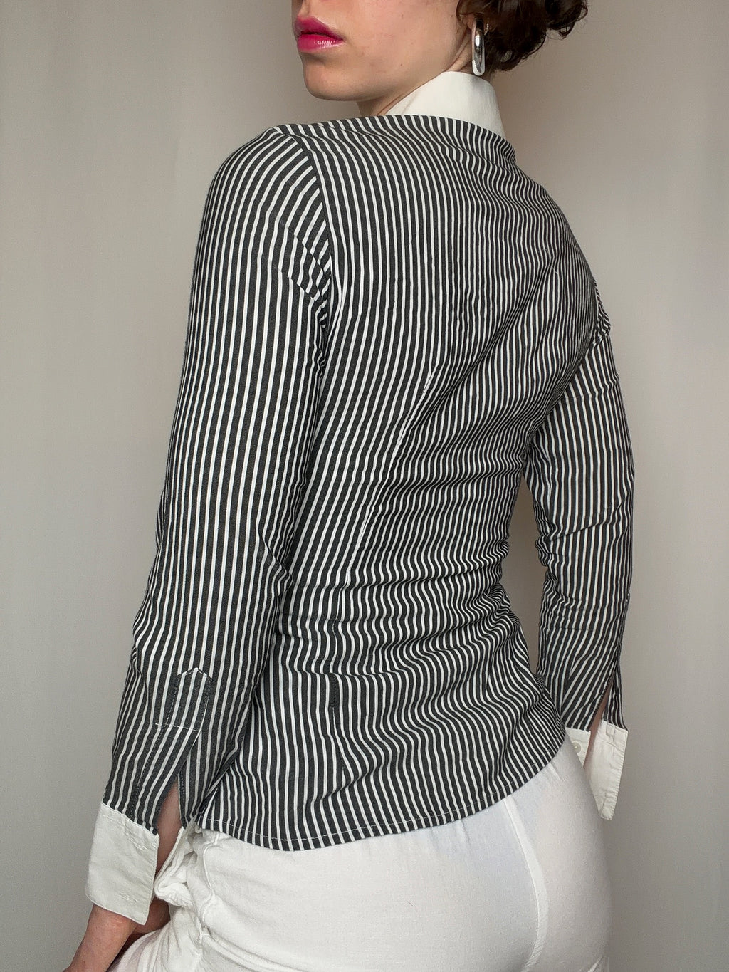 Chemise cintrée à rayure S vintage