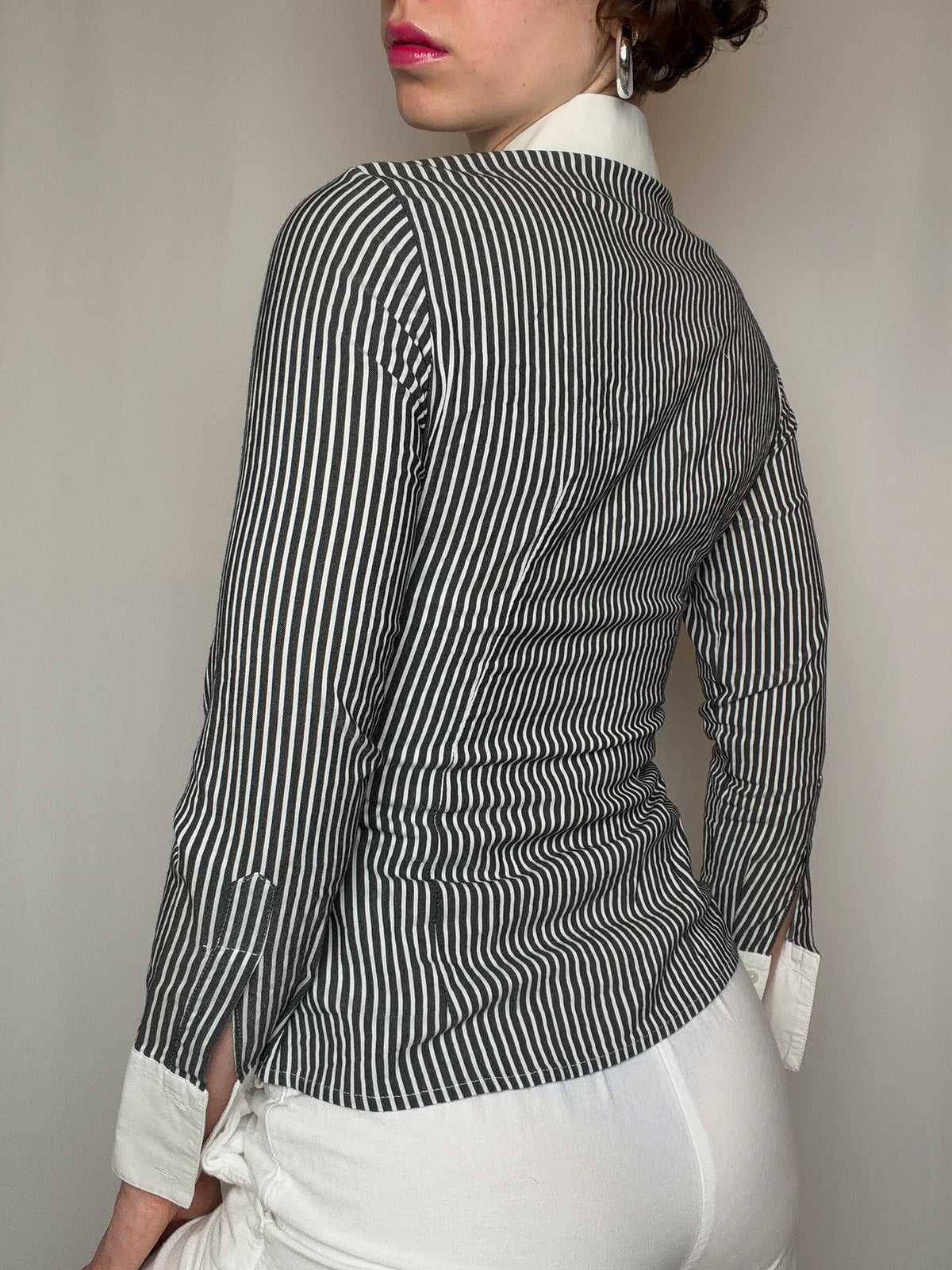 Chemise cintrée à rayure S vintage