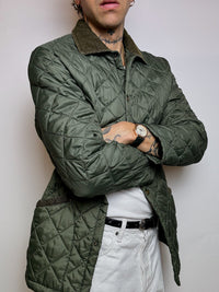 Vintage khaki quilted jacket L