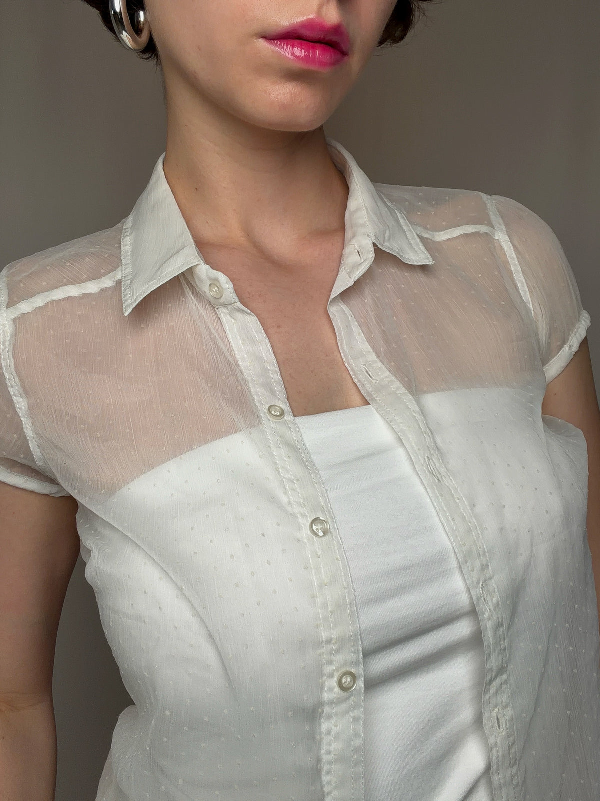 Blouse légère blanche S vintage