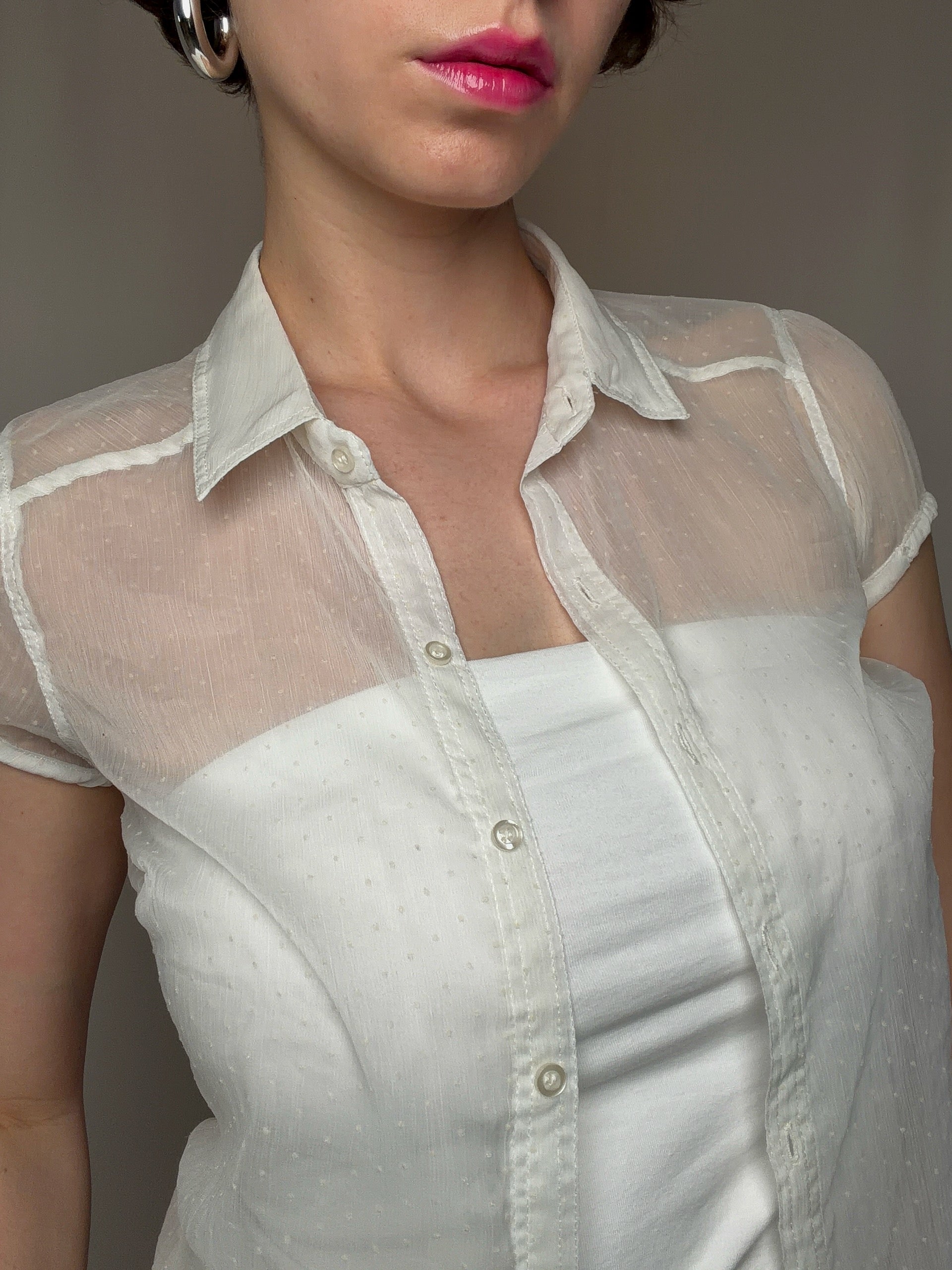 Vintage white light blouse size S