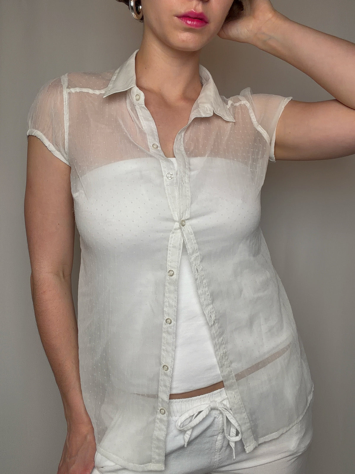 Blouse légère blanche S vintage