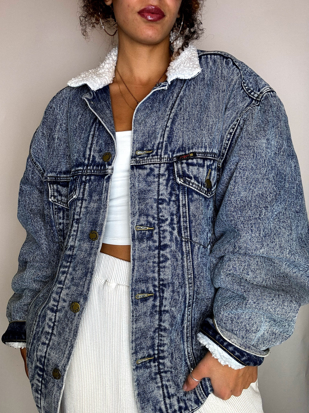 Sherpa denim jacket XL vintage