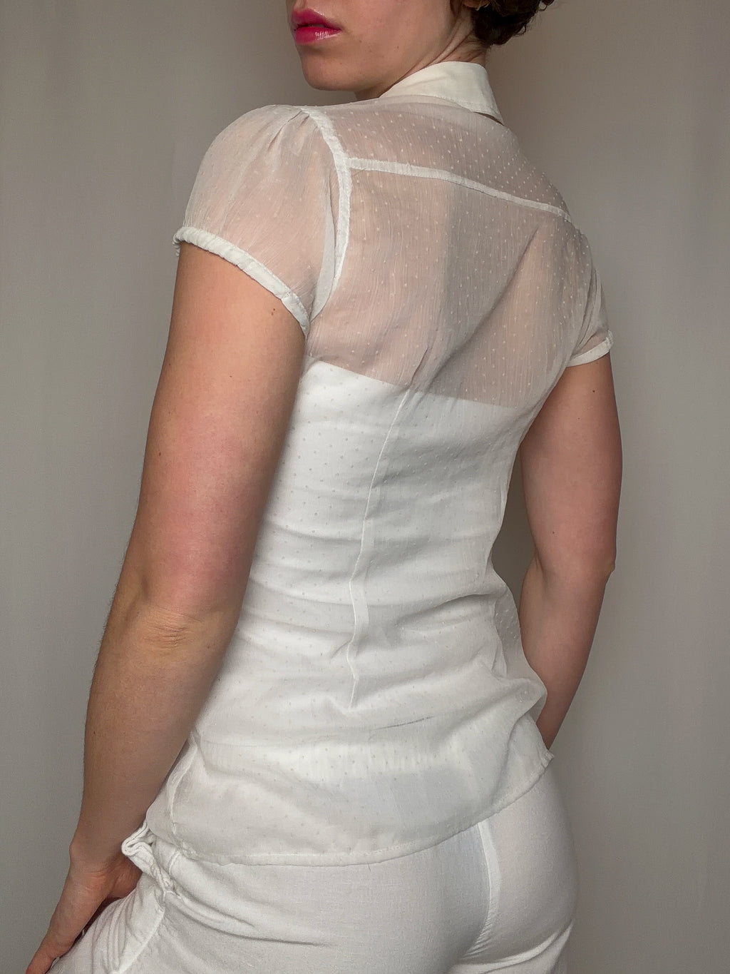 Vintage white light blouse size S