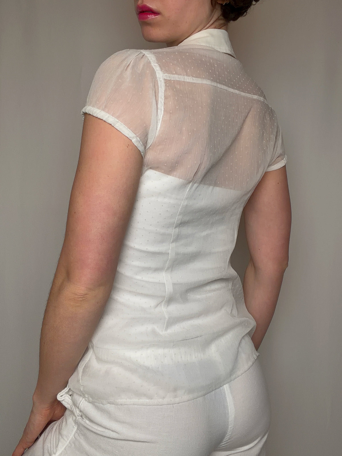 Blouse légère blanche S vintage
