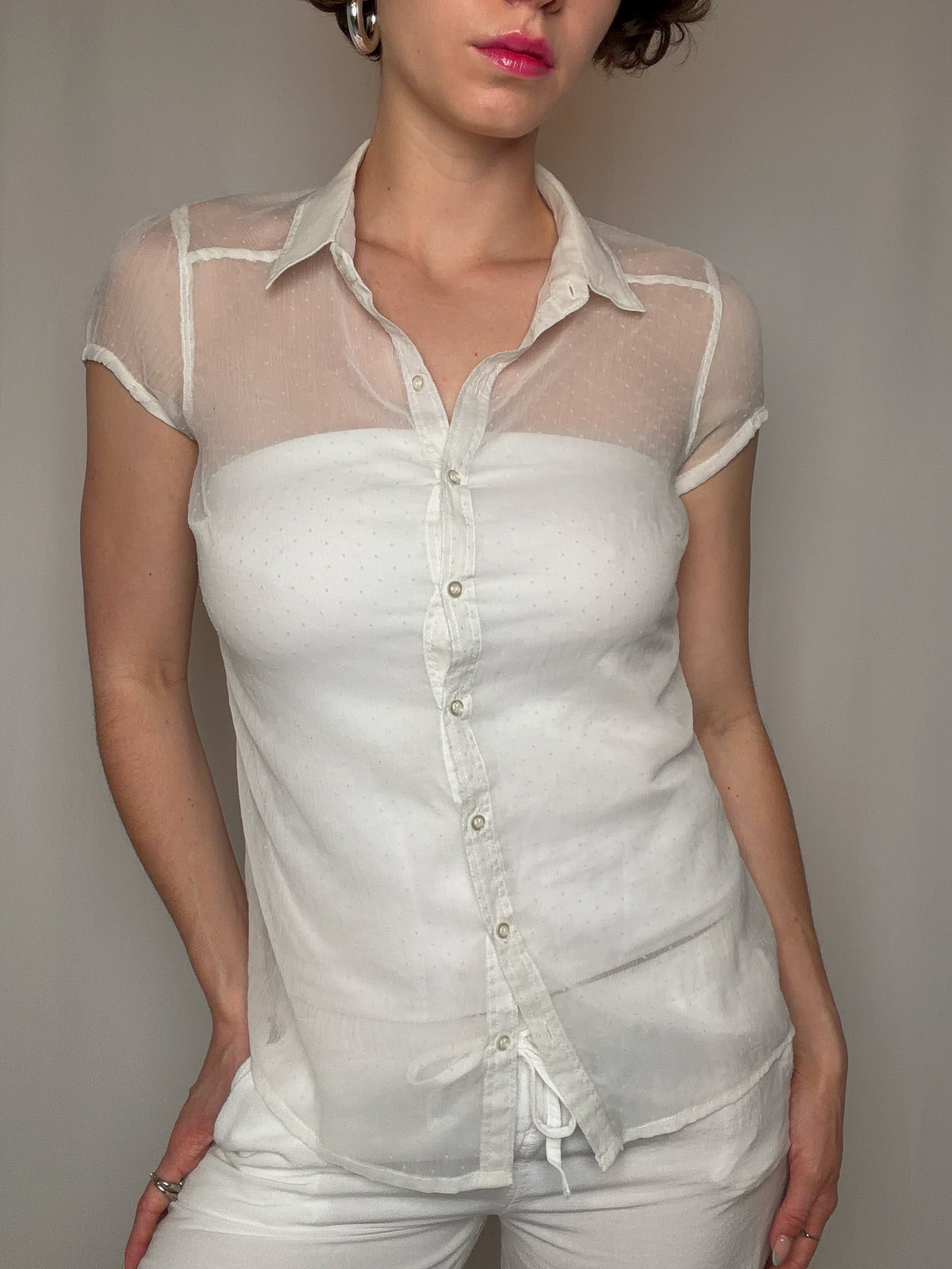 Blouse légère blanche S vintage