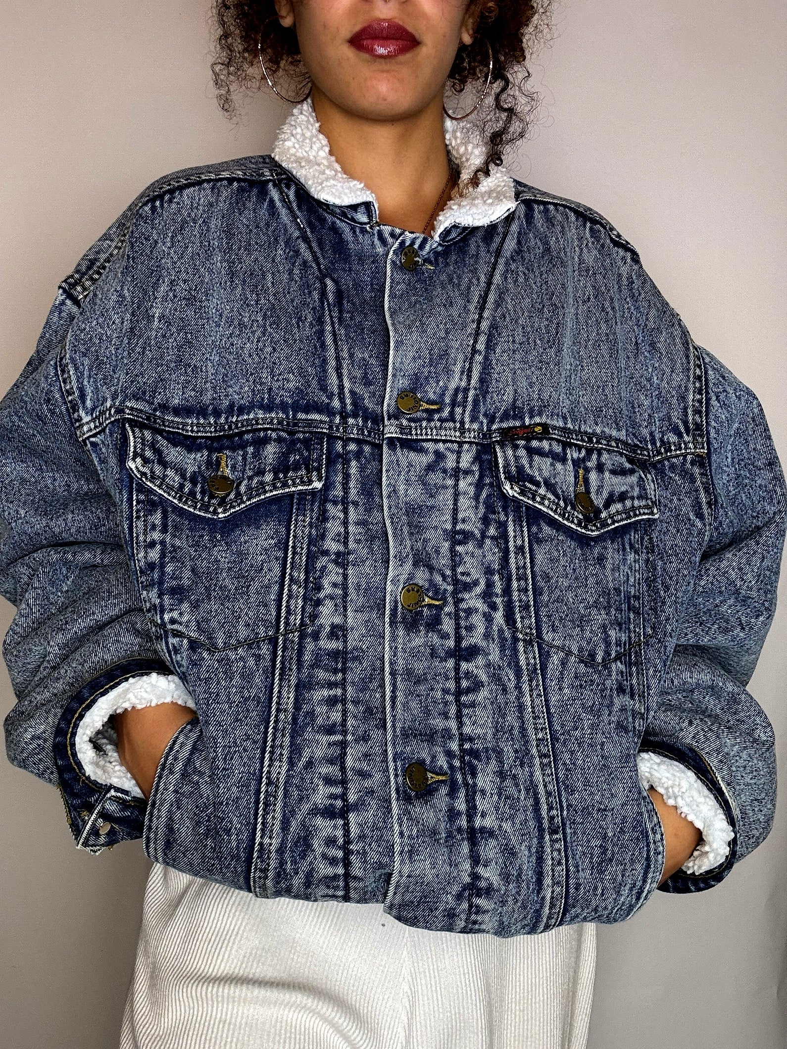 Sherpa denim jacket XL vintage