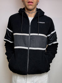 KAPPA M vintage black thick zip-up fleece