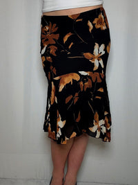 Black floral skirt S/M vintage