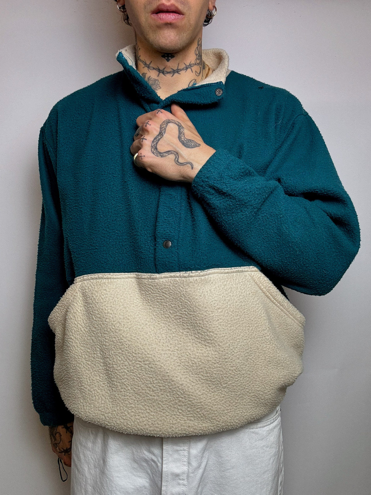 Polaire bicolore oversize XL vintage