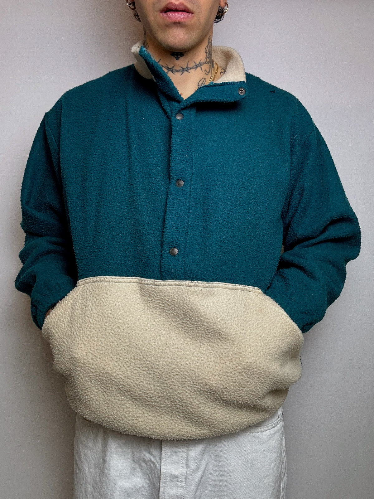 Polaire bicolore oversize XL vintage