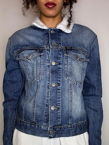 Sherpa denim jacket RIFLE XL vintage